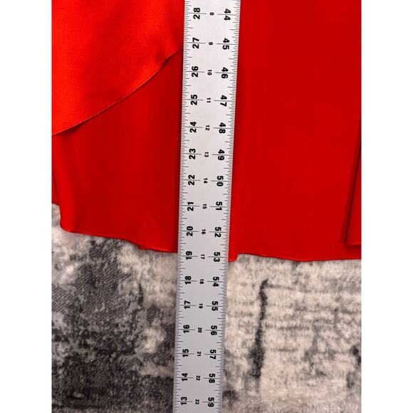 Alexis Dress Small Womens Austyn Red Silk One Shoulder Ruffle High Low Hem Maxi - Picture 6 of 8